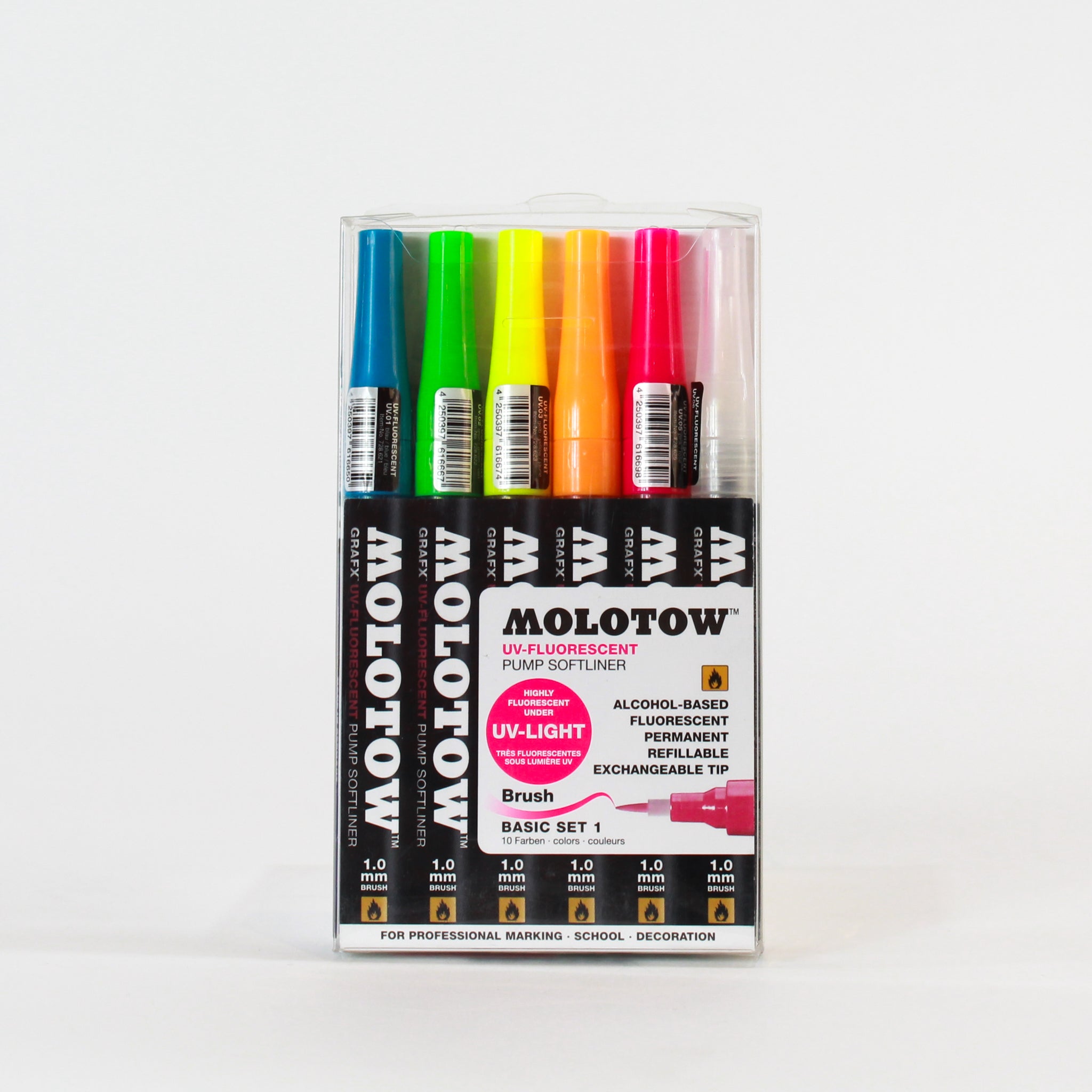 Marcadores Base Alcohol Molotow UV-Fluorescent c/6