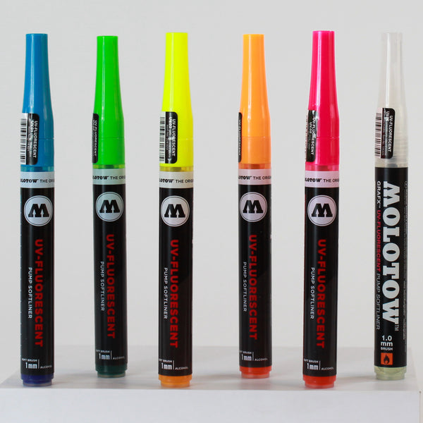 Marcadores Base Alcohol Molotow UV-Fluorescent c/6