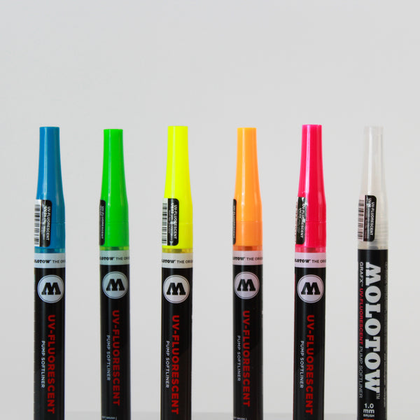 Marcadores Base Alcohol Molotow UV-Fluorescent c/6