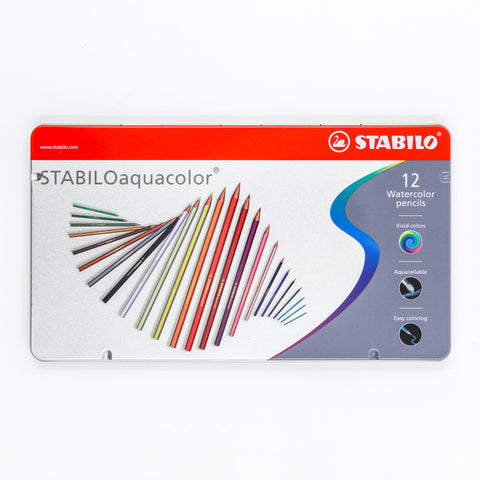 Lápices Stabilo Aquacolor Caja Metálica c/12