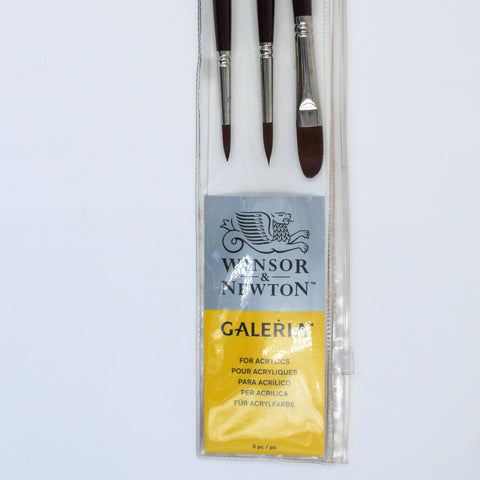 Pinceles Para Acrílico Galería Winsor & Newton Estuche c/3