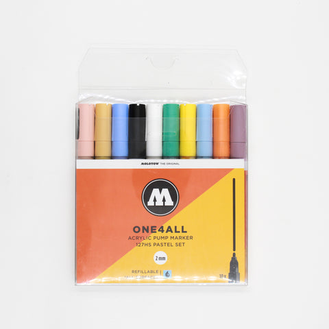 Set Marcadores Molotow ONE4ALL Pasteles 2mm c/10