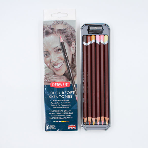 Lápices Derwent Coloursoft Tonos Piel Caja Metálica c/6