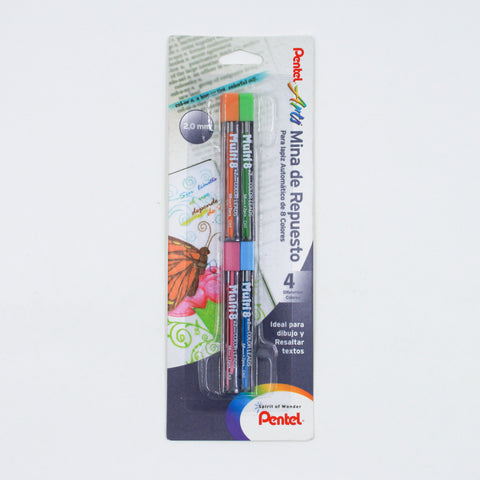 Minas Pentel De Colores 2 Para Lapicero De 8 Colores